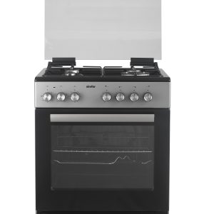 SIMFER Cooker 4 Gas - F6405SEWBG Black Top and Rest Inox Grey